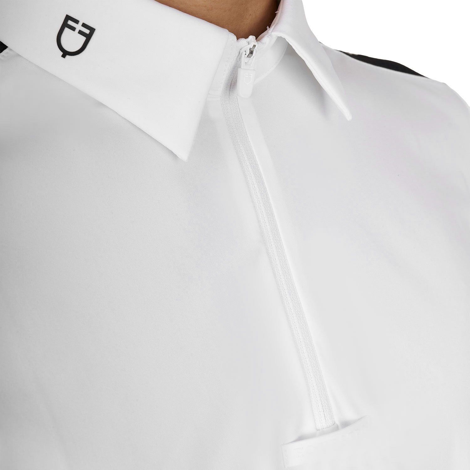 Polo hombre concurso slim fit manga corta Equestro - Blanco