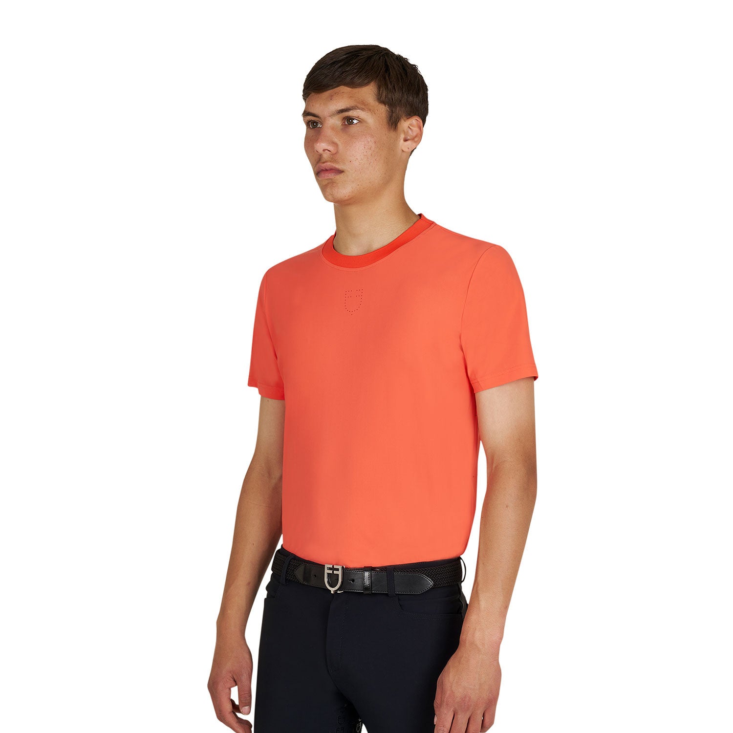 Camiseta de entrenamiento de hombre en tejido técnico con microperforaciones Equestro - Cherry Tomato