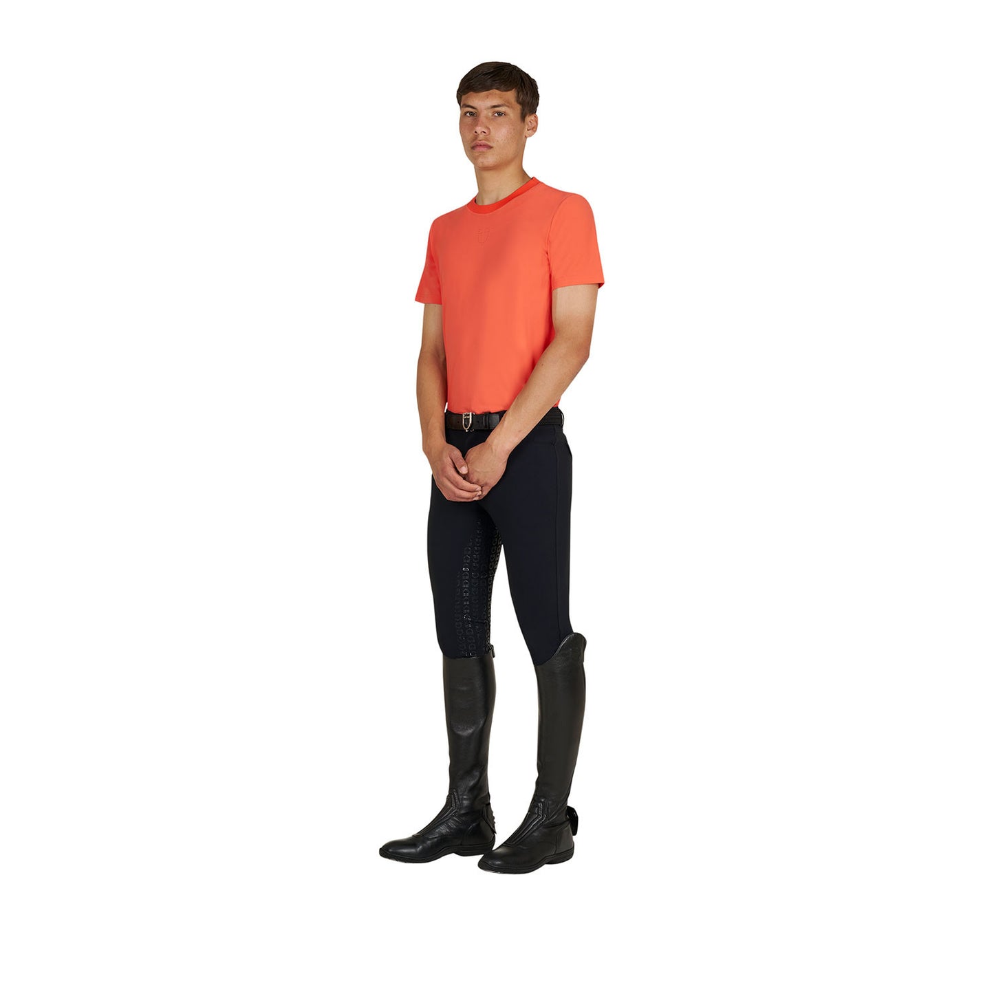 Camiseta de entrenamiento de hombre en tejido técnico con microperforaciones Equestro - Cherry Tomato