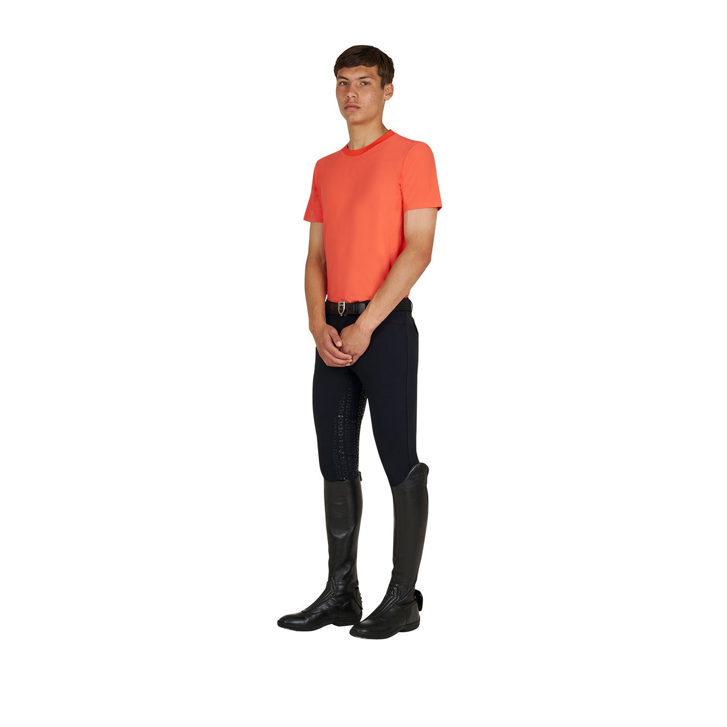 Camiseta de entrenamiento de hombre en tejido técnico con microperforaciones Equestro - Cherry Tomato