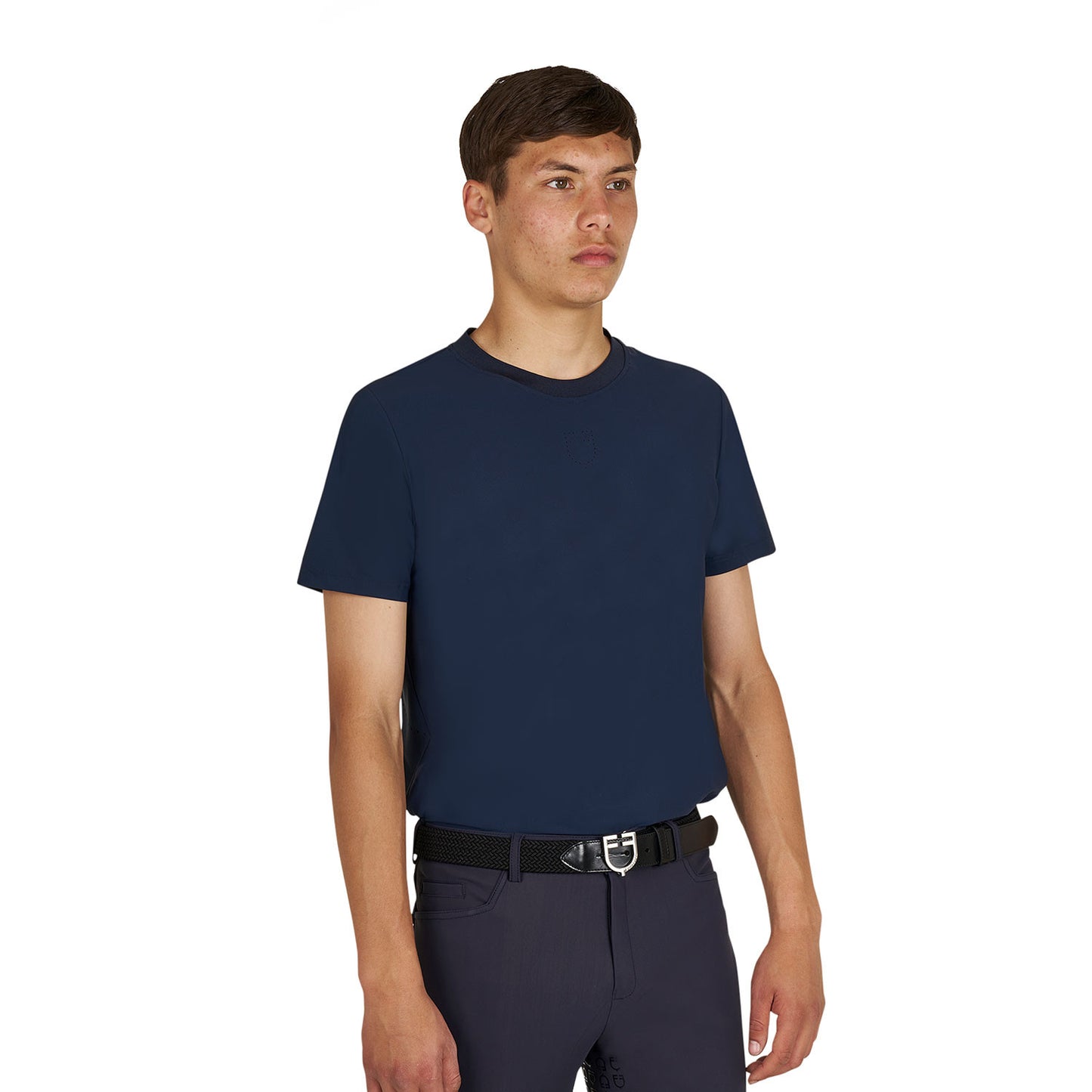 Camiseta de entrenamiento de hombre en tejido técnico con microperforaciones Equestro - Navy Blazer