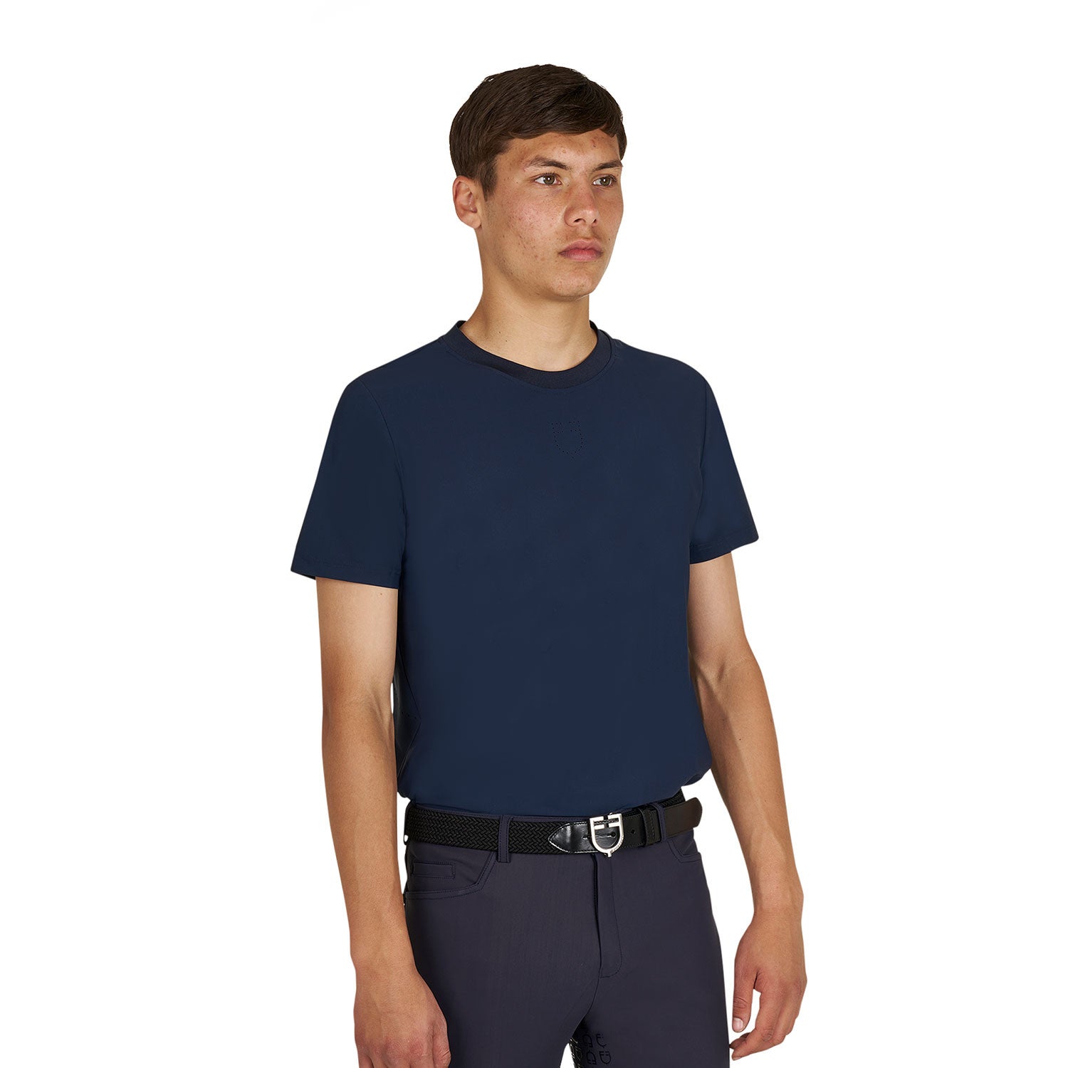 Camiseta de entrenamiento de hombre en tejido técnico con microperforaciones Equestro - Navy Blazer