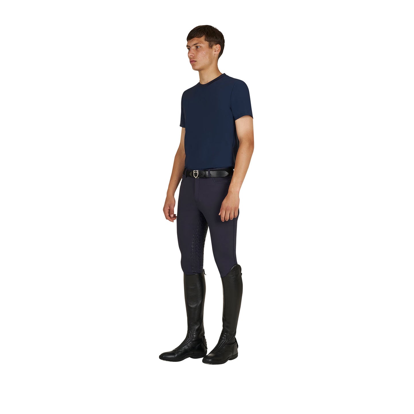 Camiseta de entrenamiento de hombre en tejido técnico con microperforaciones Equestro - Navy Blazer