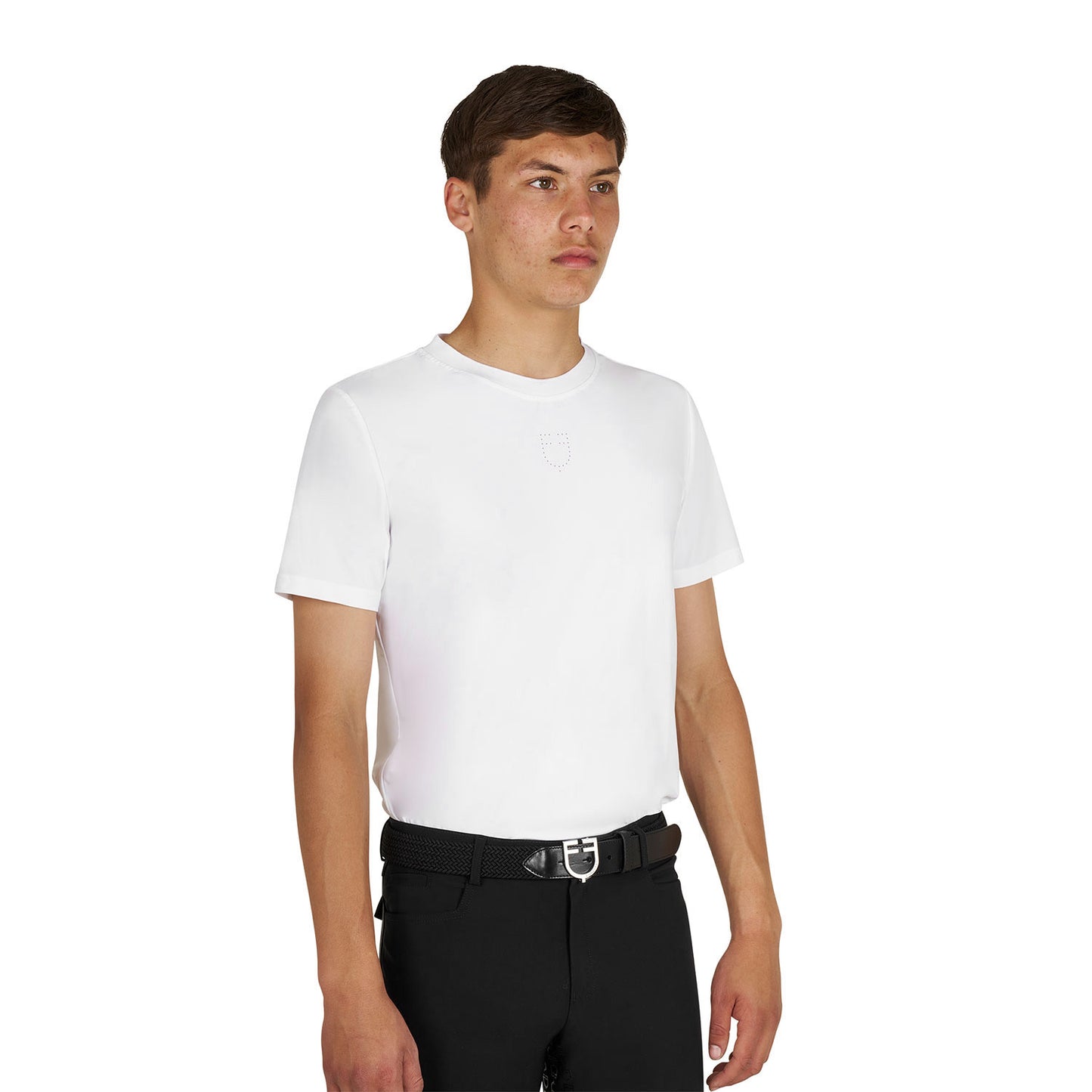 Camiseta de entrenamiento de hombre en tejido técnico con microperforaciones Equestro - Blanco