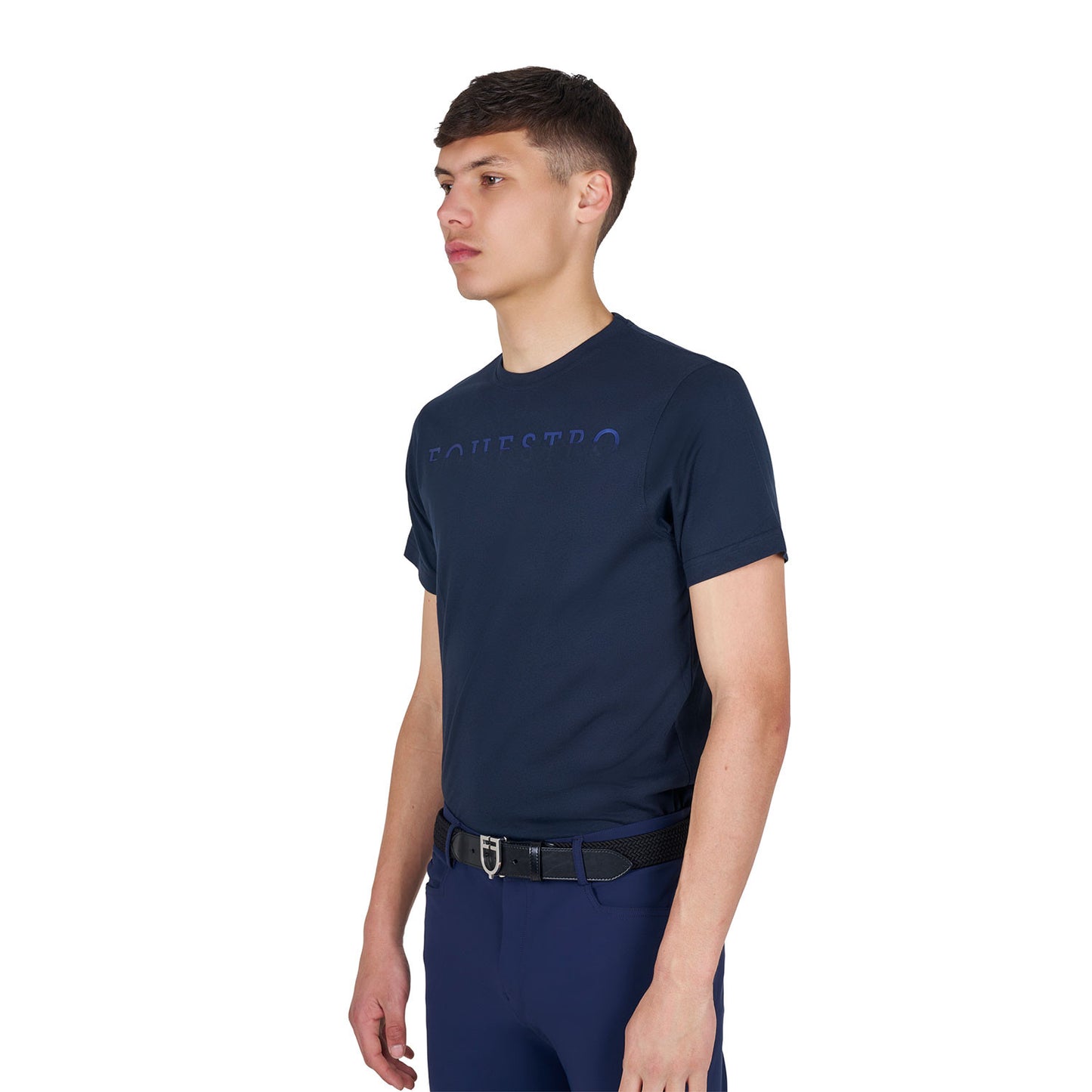 Camiseta de algodón gratis para la Carrera Corazón Joven de Mujeres Equestro - Azul marino