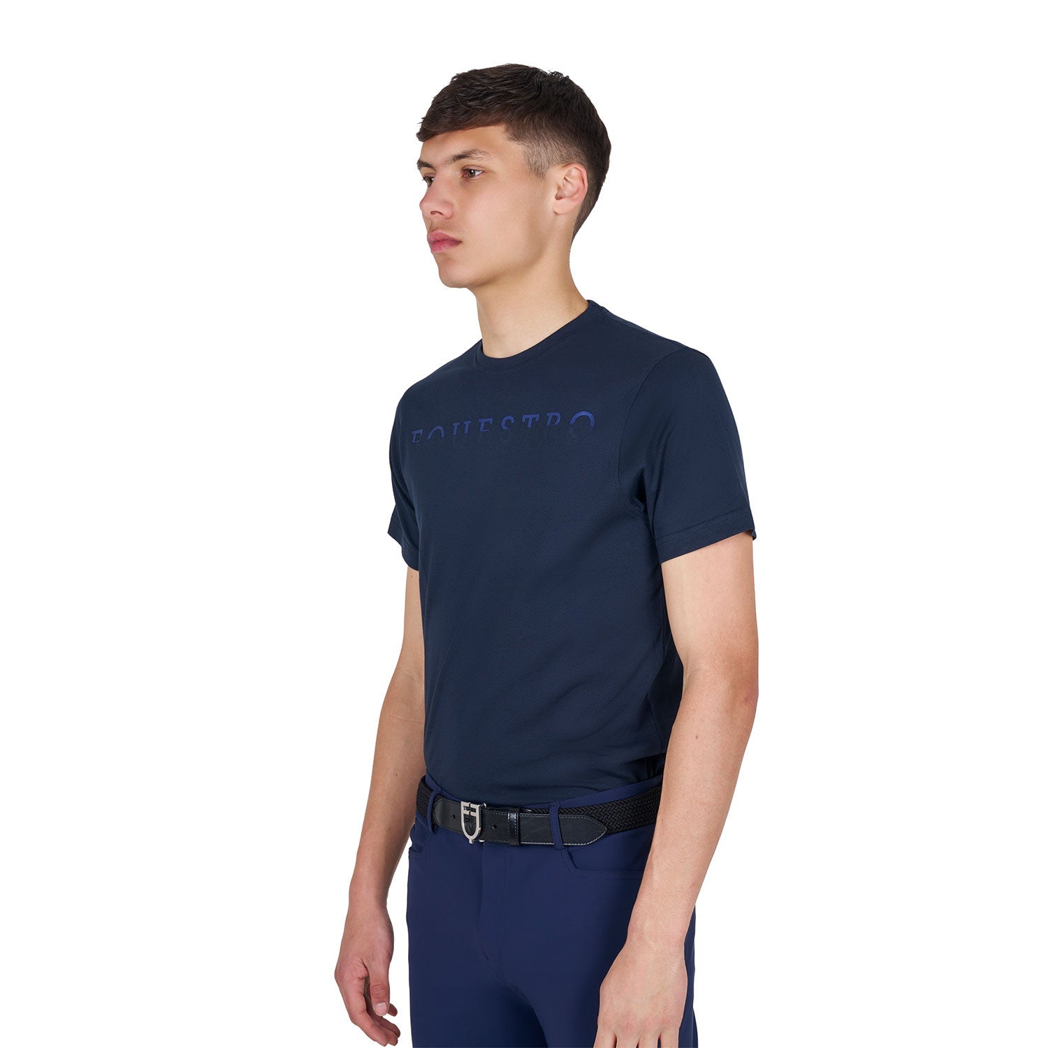 Camiseta de algodón gratis para la Carrera Corazón Joven de Mujeres Equestro - Azul marino