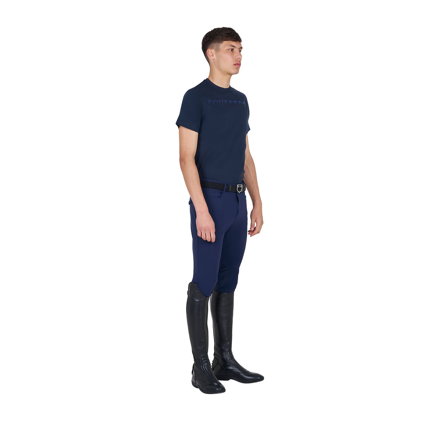 Camiseta de algodón gratis para la Carrera Corazón Joven de Mujeres Equestro - Azul marino