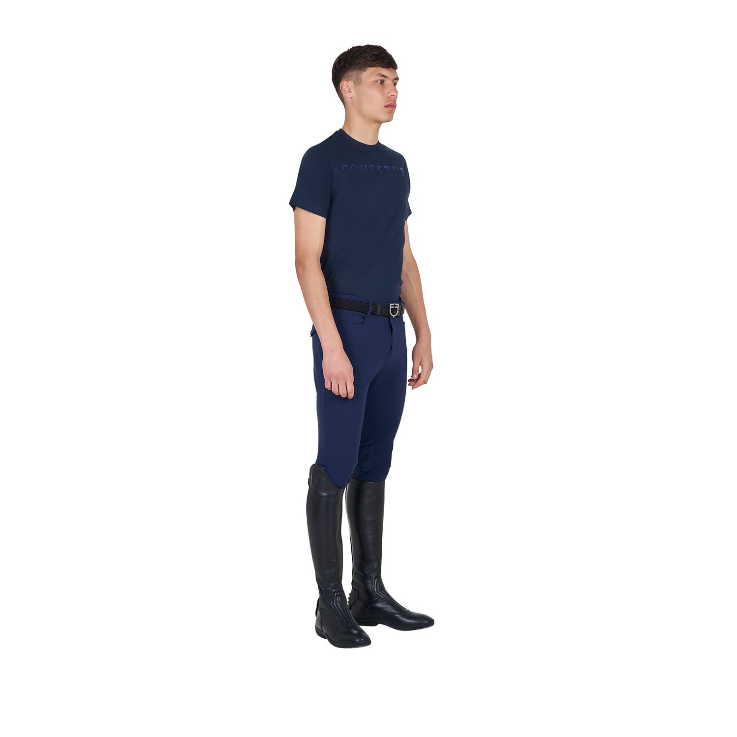 Camiseta de algodón gratis para la Carrera Corazón Joven de Mujeres Equestro - Azul marino