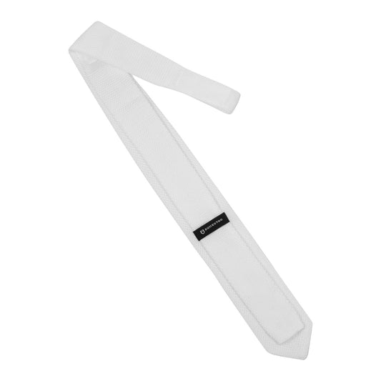 Corbata de hombre con logo Equestro - Blanco