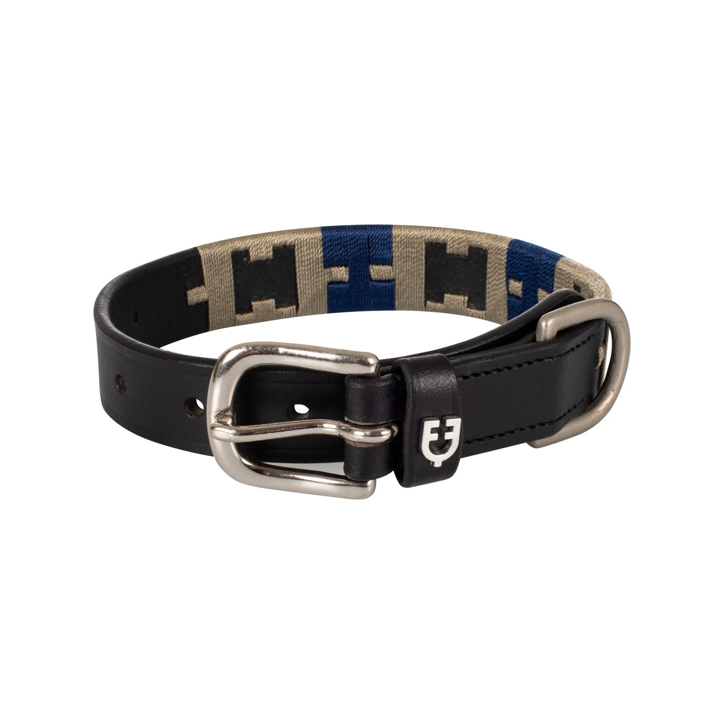 Collar de perro de cuero con motivo geométrico Equestro