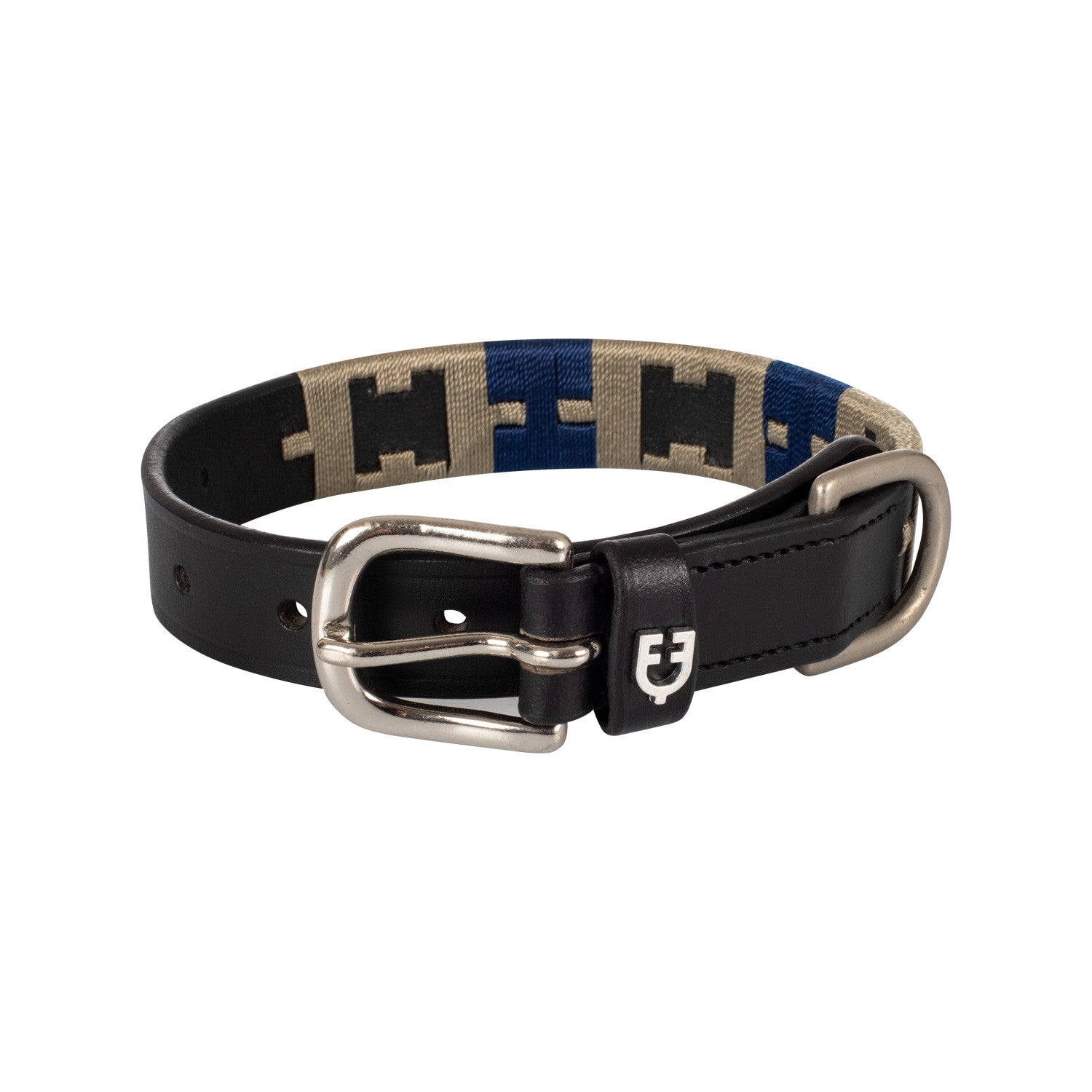 Collar de perro de cuero con motivo geométrico Equestro