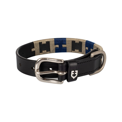Collar de perro de cuero con motivo geométrico Equestro