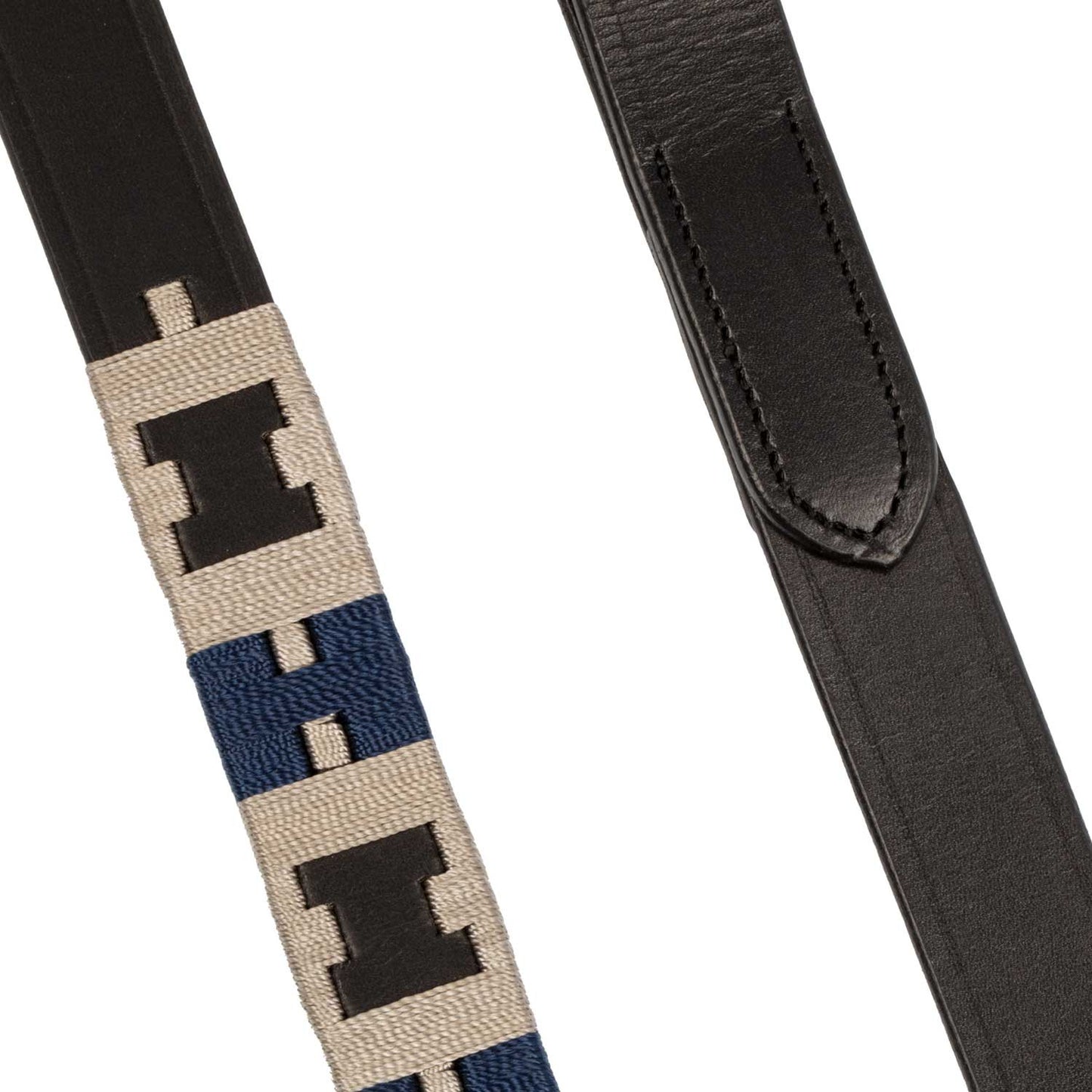Correa de cuero para perro con motivo geométrico Equestro - Negro