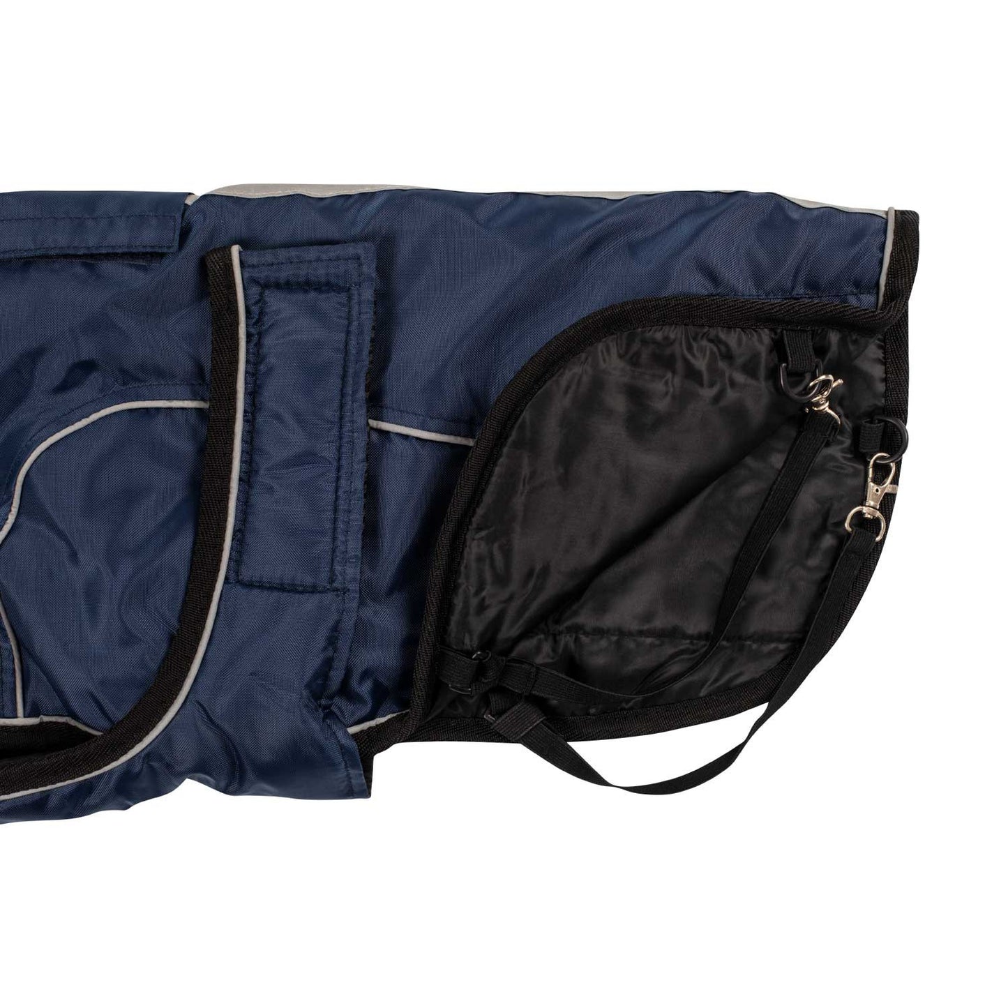 Abrigo para perro con ribete reflectante Equestro - Azul marino