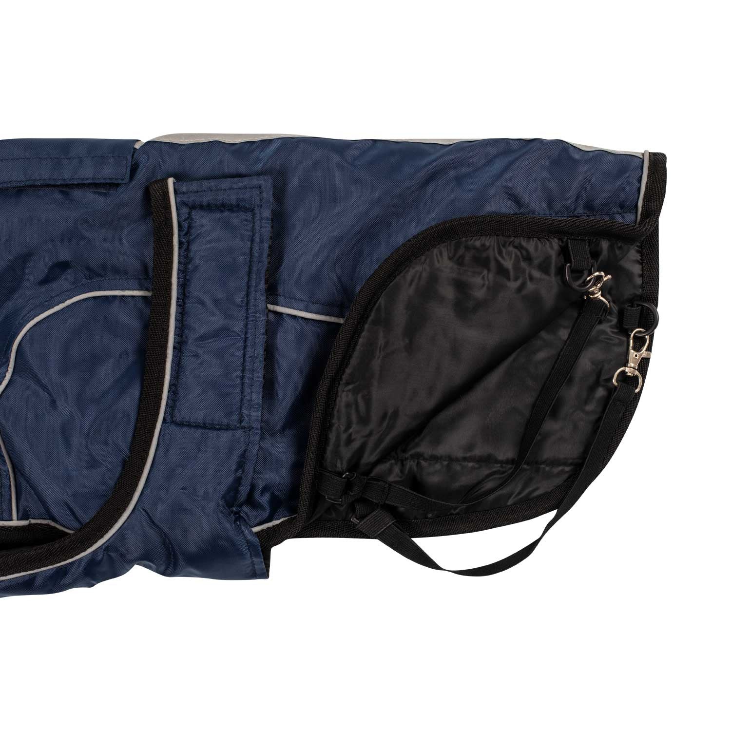 Abrigo para perro con ribete reflectante Equestro - Azul marino