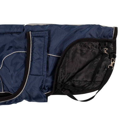 Abrigo para perro con ribete reflectante Equestro - Azul marino
