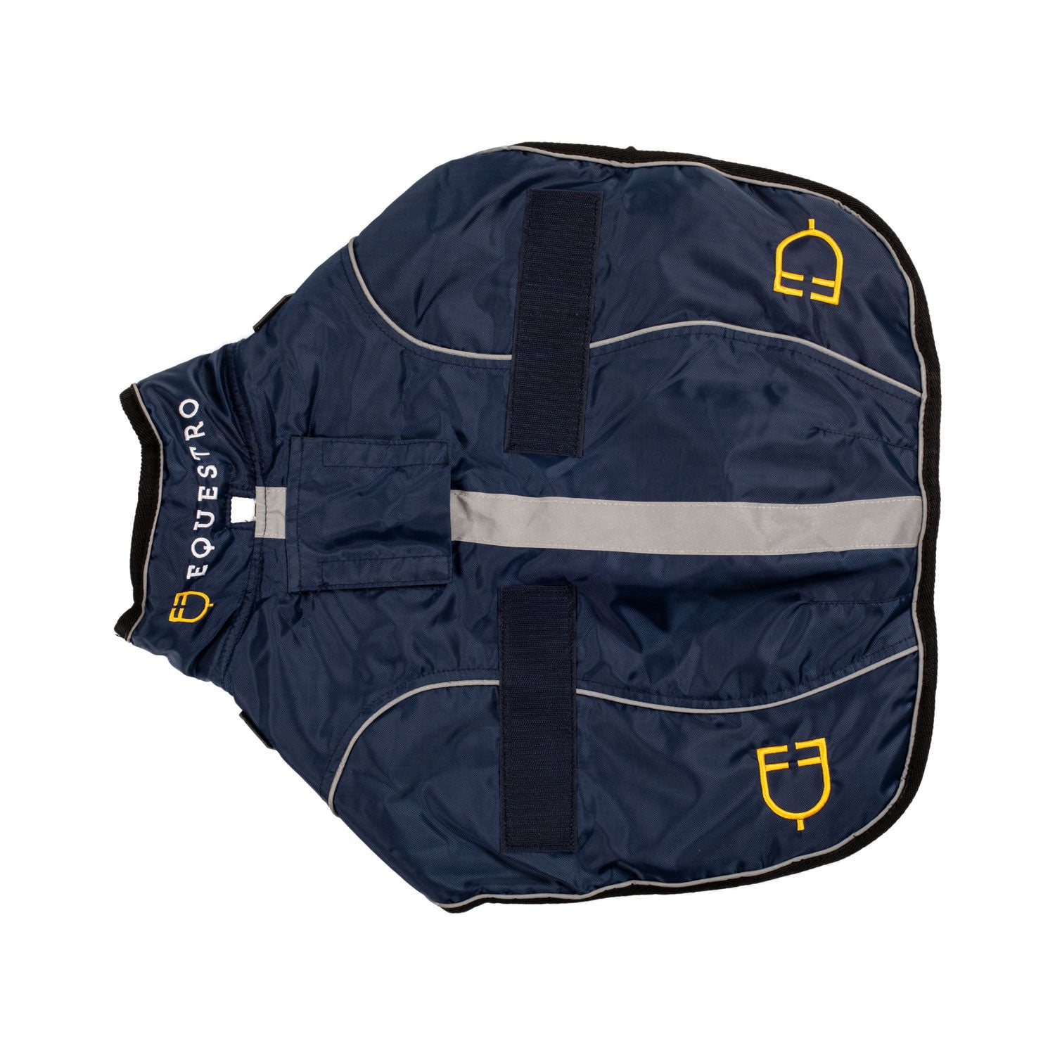 Abrigo para perro con ribete reflectante Equestro - Azul marino