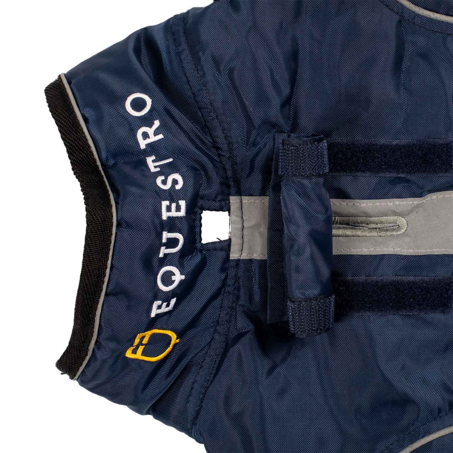 Abrigo para perro con ribete reflectante Equestro - Azul marino