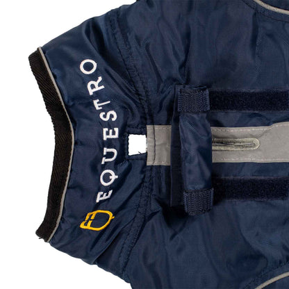 Abrigo para perro con ribete reflectante Equestro - Azul marino