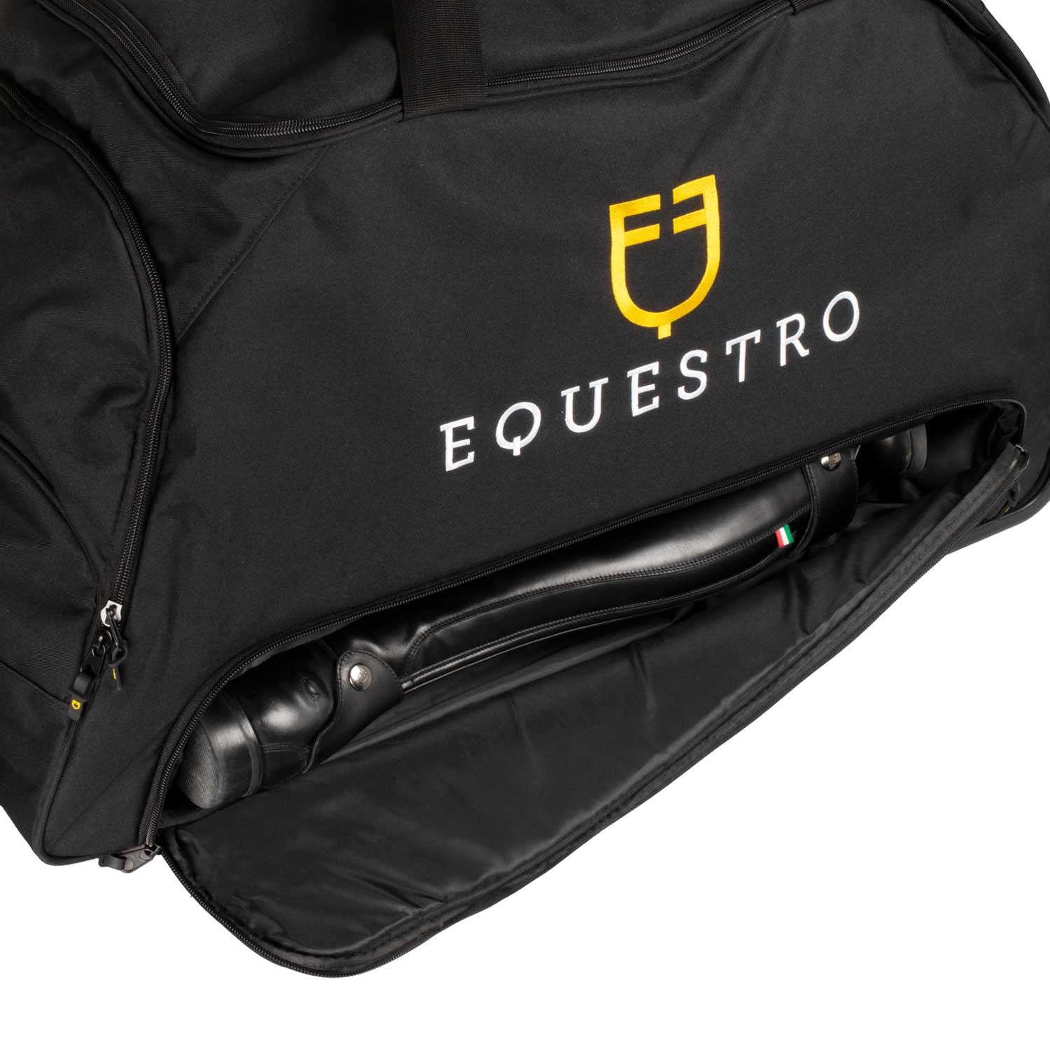 Bolsa trolley con logo bordado Equestro - Negro