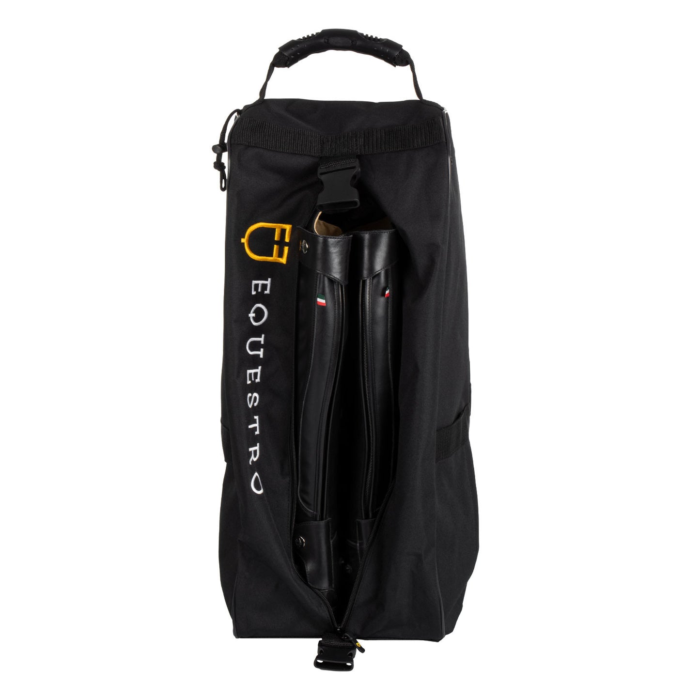 Soporte para botas y casco con logo bordado Equestro - Negro