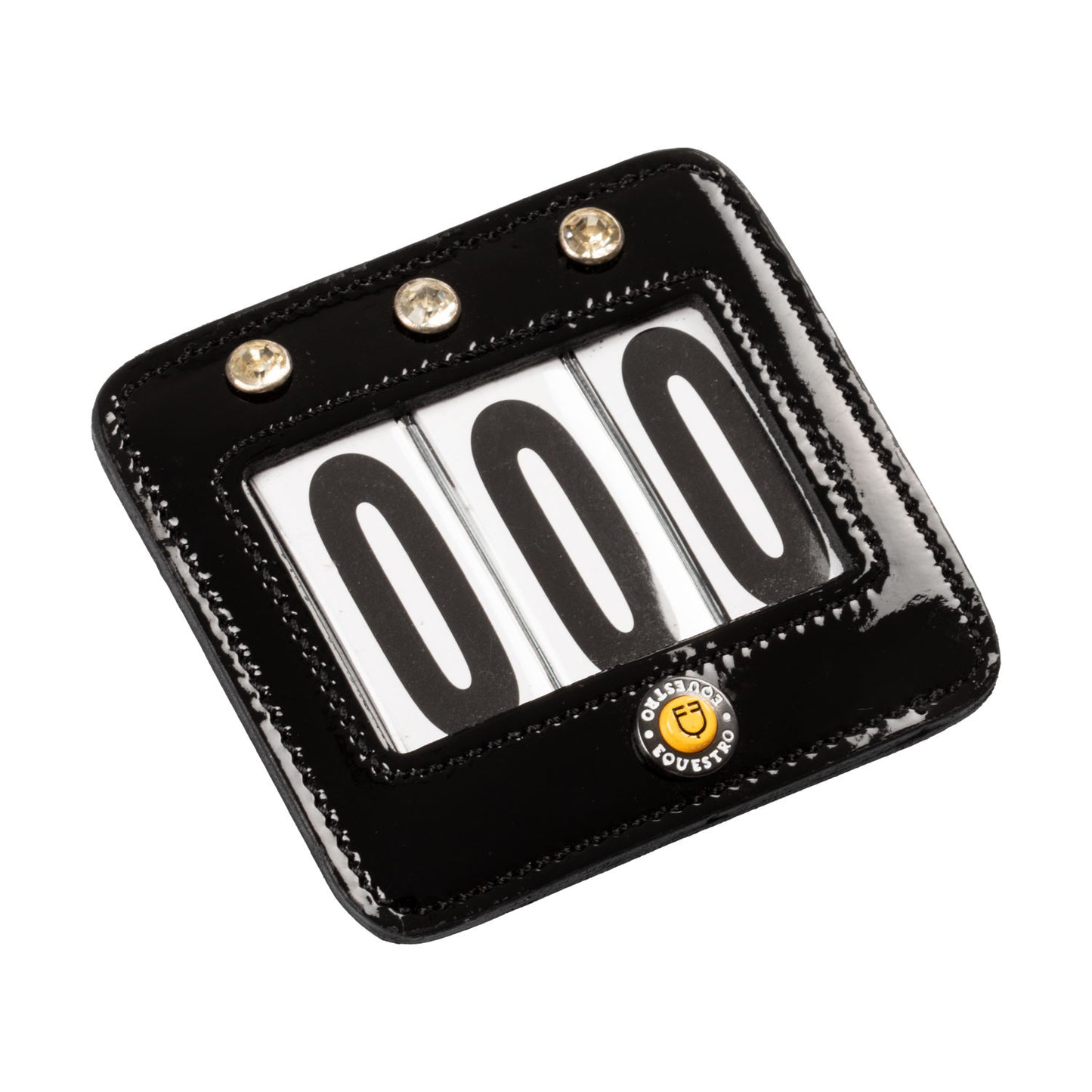 Porta números de carrera con cristales Equestro - Negro
