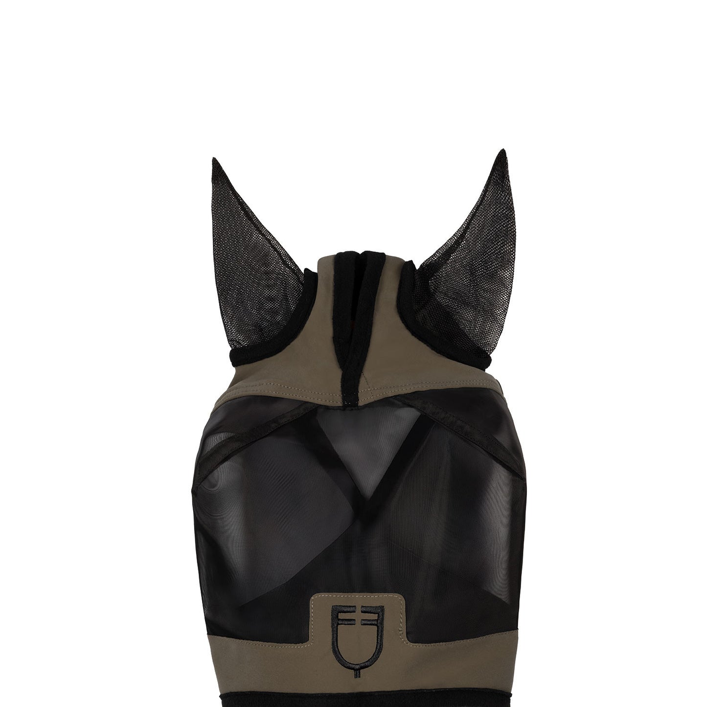 Máscara antimoscas con logotipo frontal Equestro - Walnut