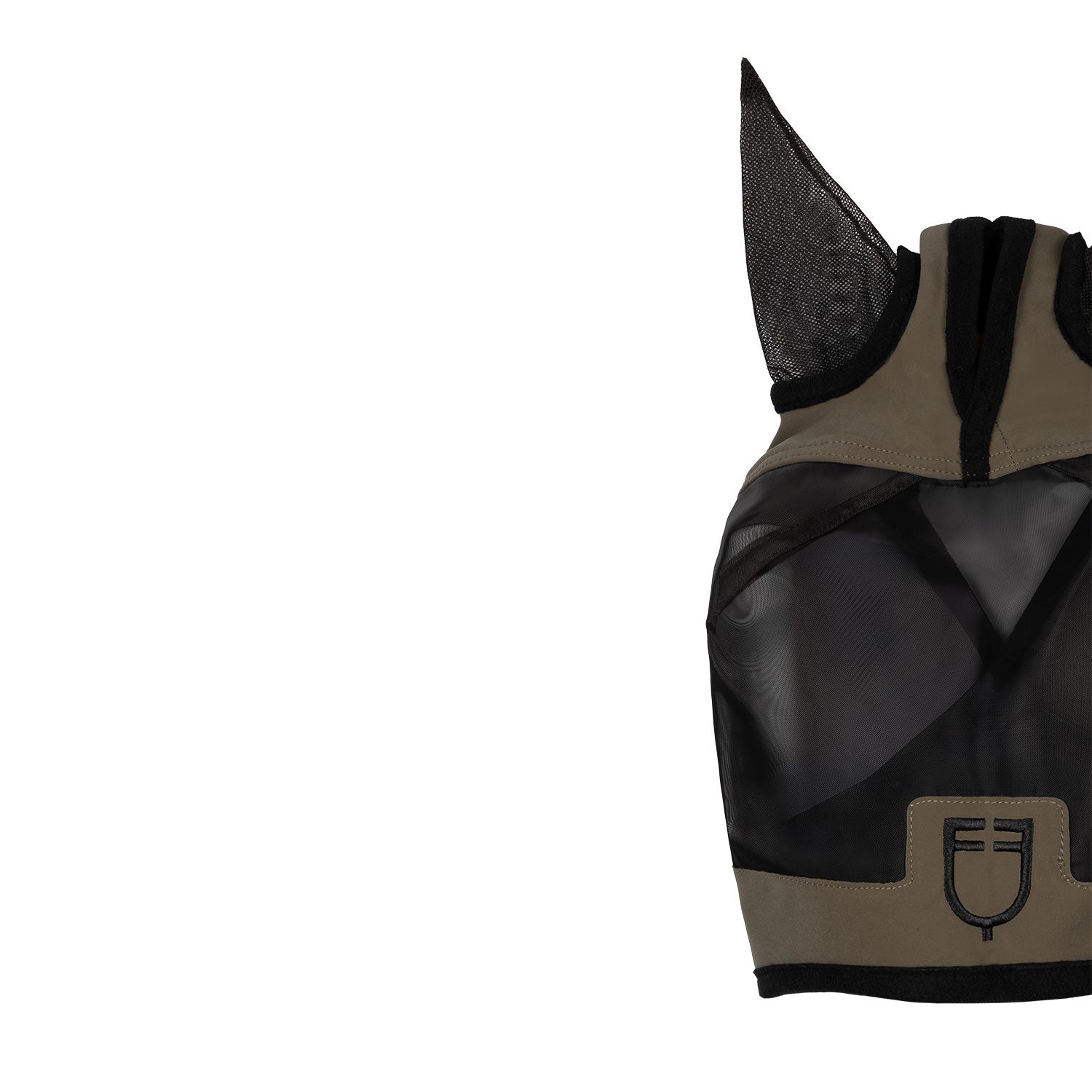 Máscara antimoscas con logotipo frontal Equestro - Walnut