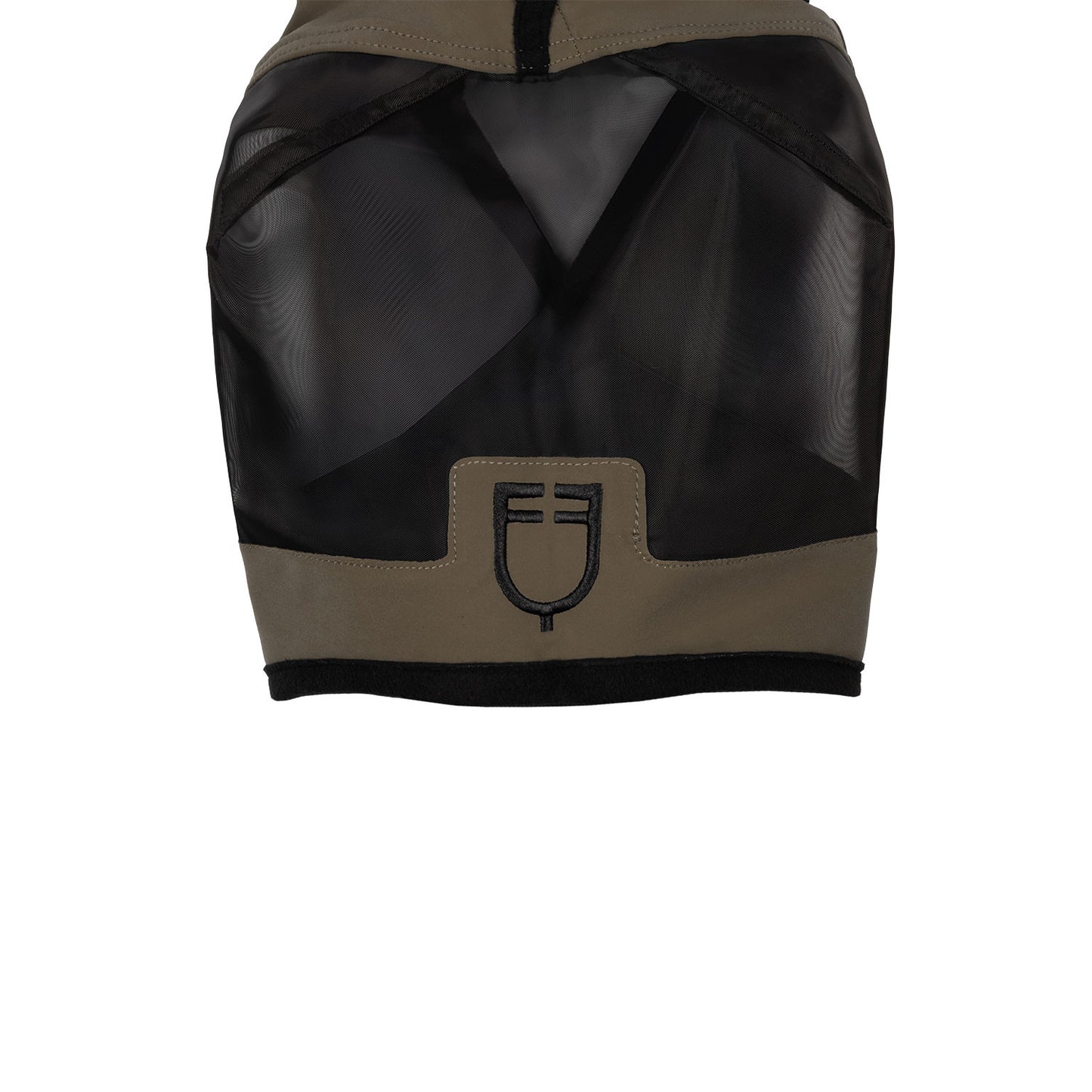 Máscara antimoscas con logotipo frontal Equestro - Walnut