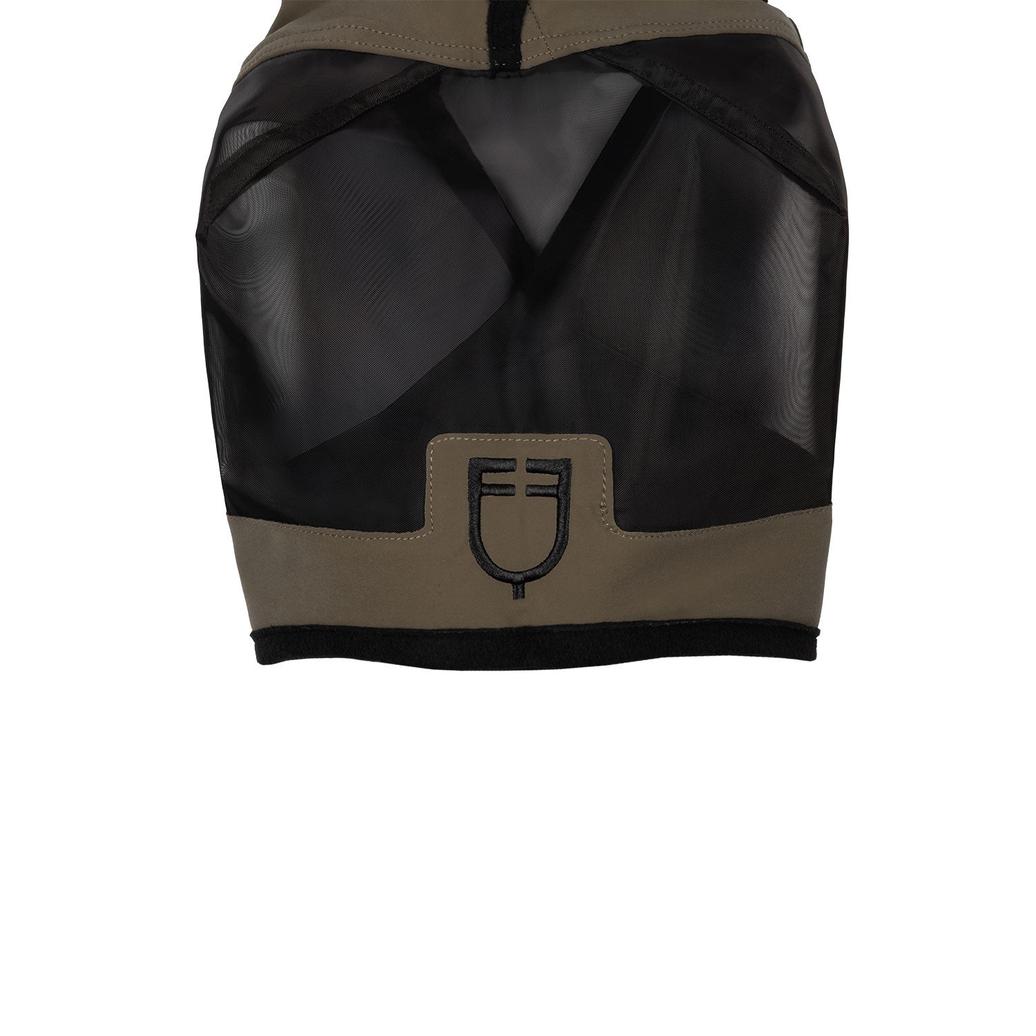 Máscara antimoscas con logotipo frontal Equestro - Walnut
