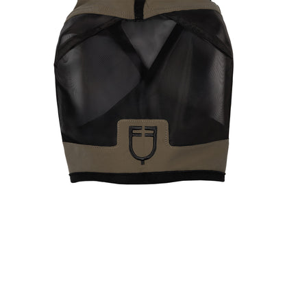 Máscara antimoscas con logotipo frontal Equestro - Walnut