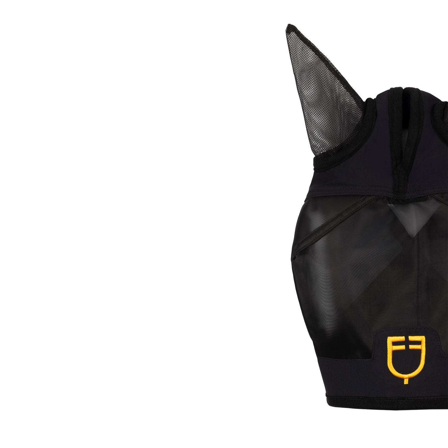 Máscara antimoscas con logotipo frontal Equestro - Negro