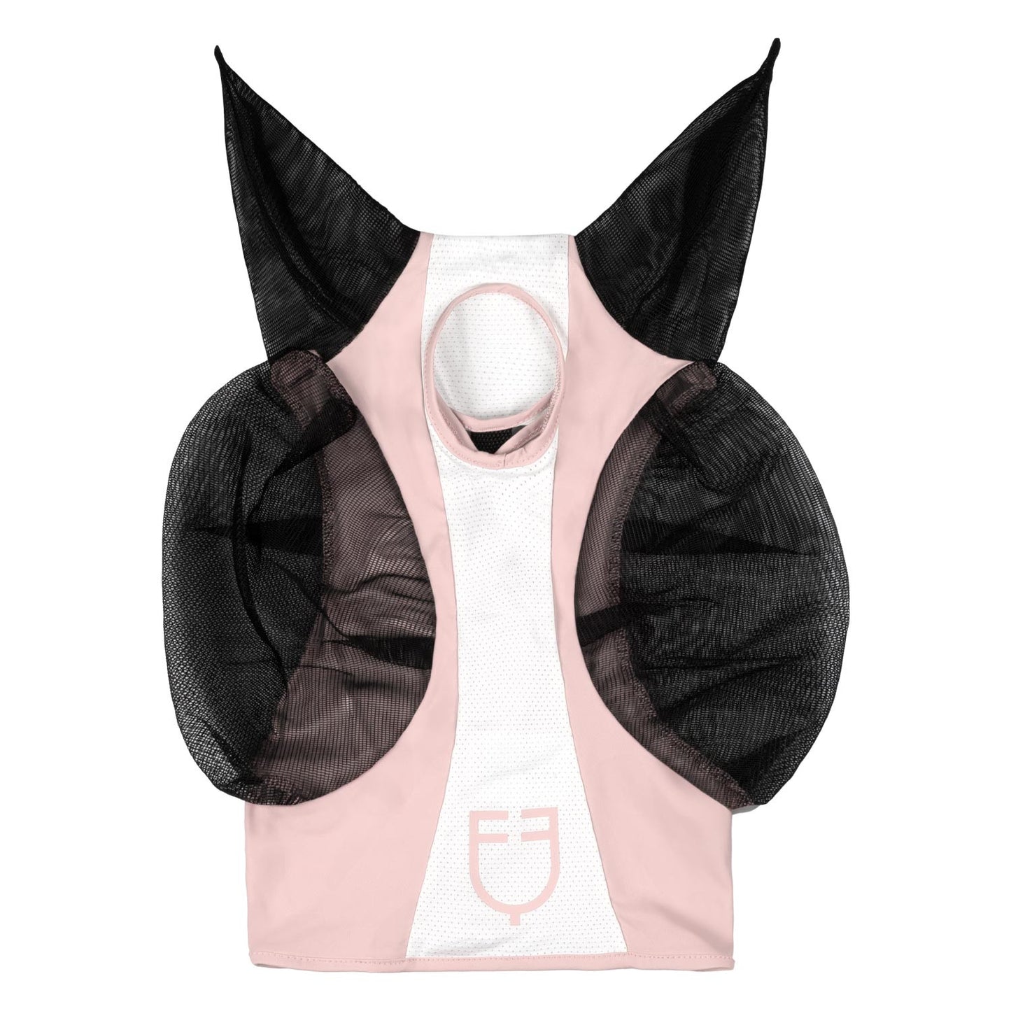Máscara antimoscas de malla bicolor Equestro - Parfait Pink (13-2804)/Brilliant White