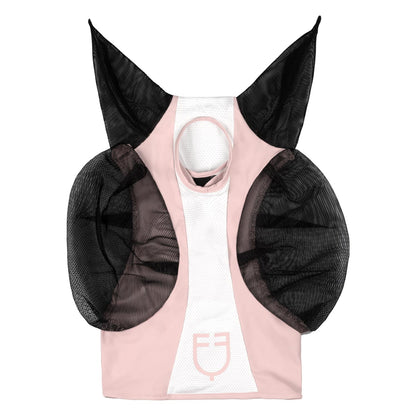 Máscara antimoscas de malla bicolor Equestro - Parfait Pink (13-2804)/Brilliant White