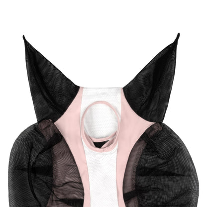 Máscara antimoscas de malla bicolor Equestro - Parfait Pink (13-2804)/Brilliant White