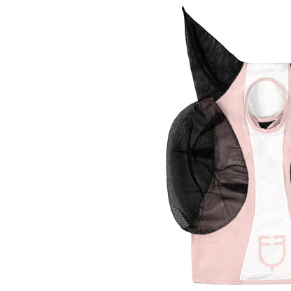 Máscara antimoscas de malla bicolor Equestro - Parfait Pink (13-2804)/Brilliant White