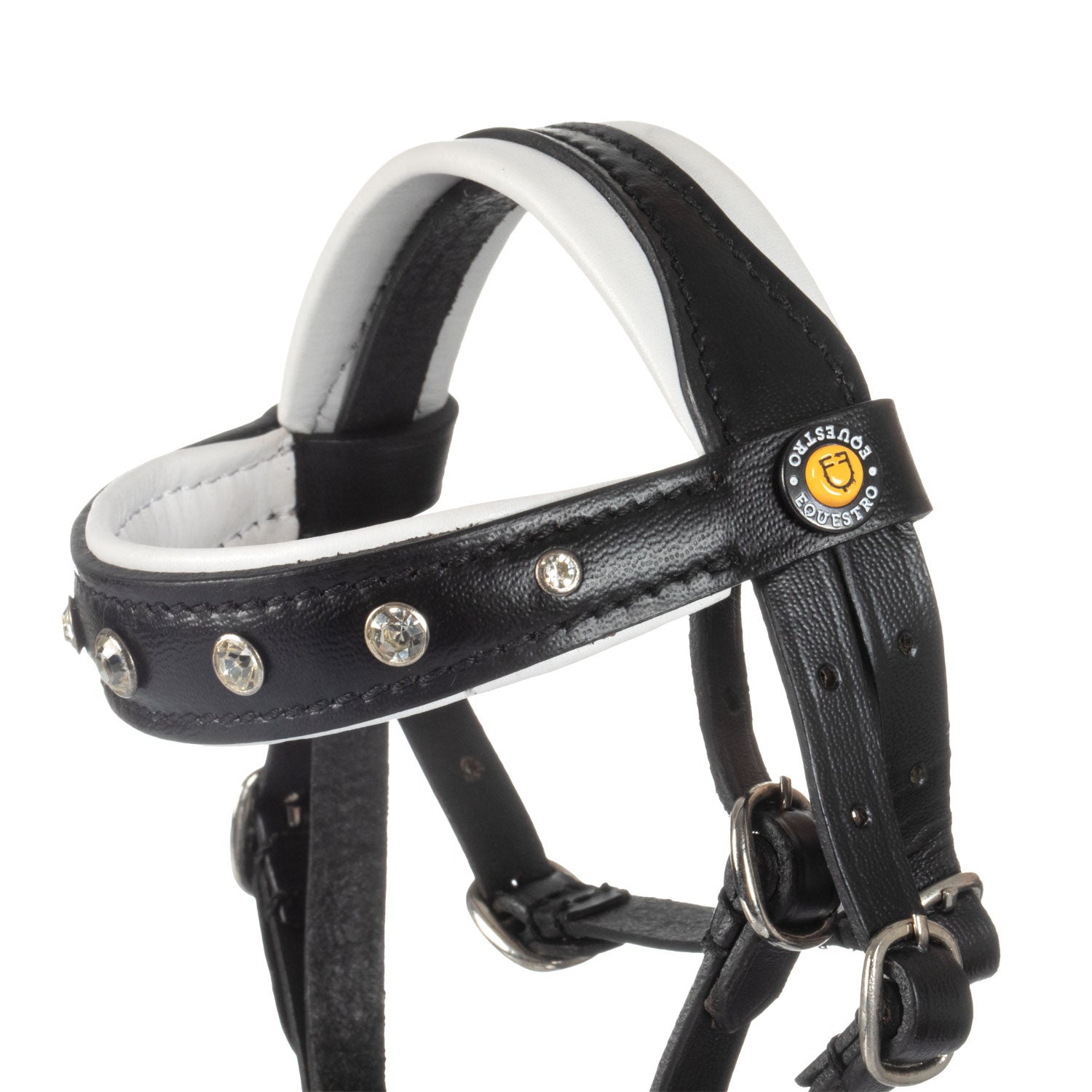 Brida para caballo de juguete cuero y strass Equestro - Negro
