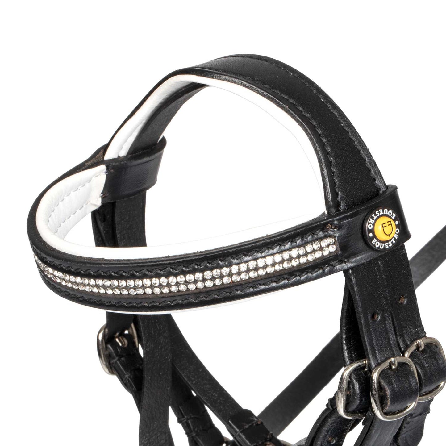 Brida para caballo de juguete con acolchado blanco Rock Sheet Equestro - Negro