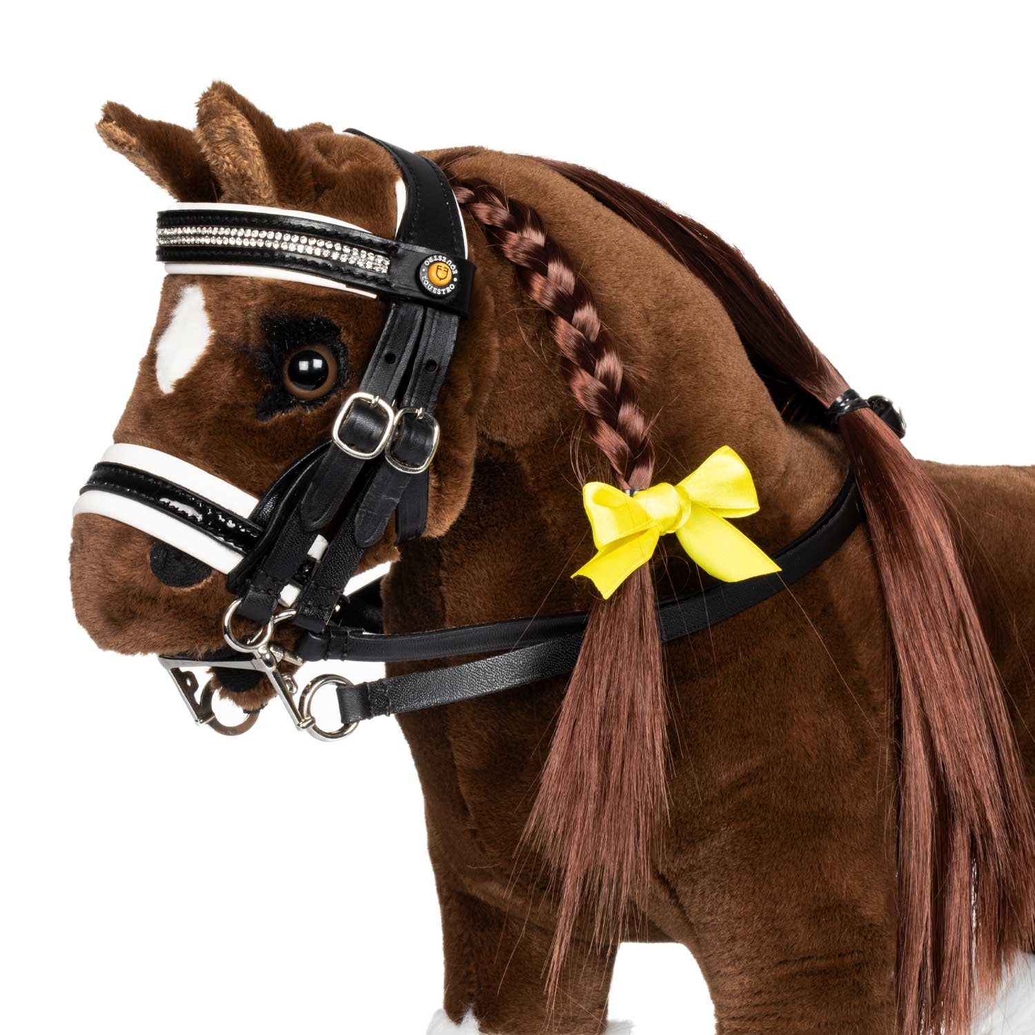 Brida para caballo de juguete con acolchado blanco Rock Sheet Equestro - Negro