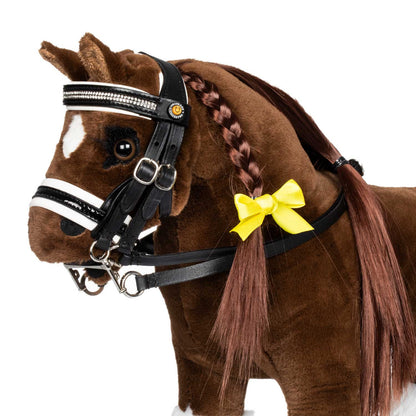 Brida para caballo de juguete con acolchado blanco Rock Sheet Equestro - Negro