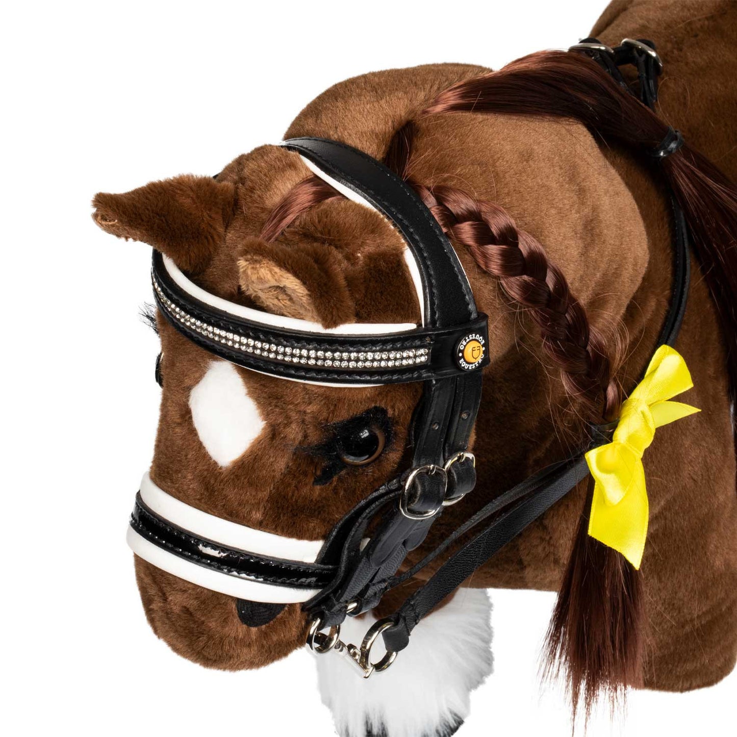 Brida para caballo de juguete con acolchado blanco Rock Sheet Equestro - Negro