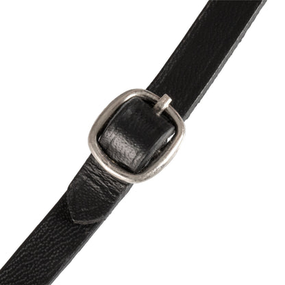 Brida para caballo de juguete cuero y clincher plateado Equestro - Negro