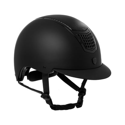 Casco unisex con inserto de carbono y marco brillante con homologación EN 1384-2023 Equestro