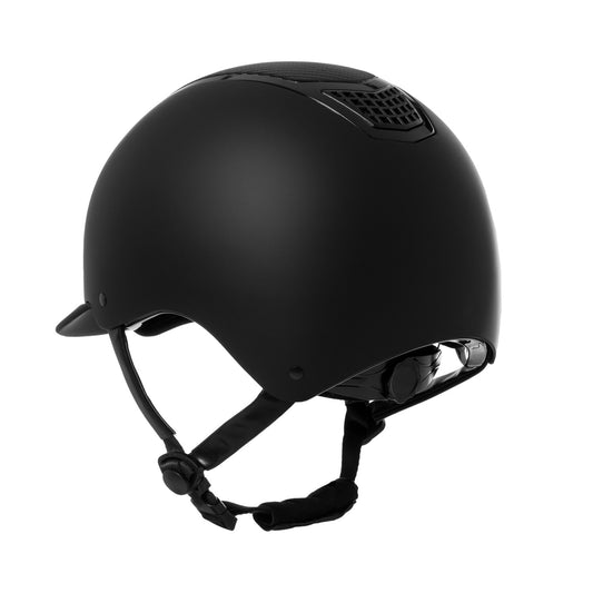 Casco unisex con inserto de carbono y marco brillante con homologación EN 1384-2023 Equestro - Black/Black