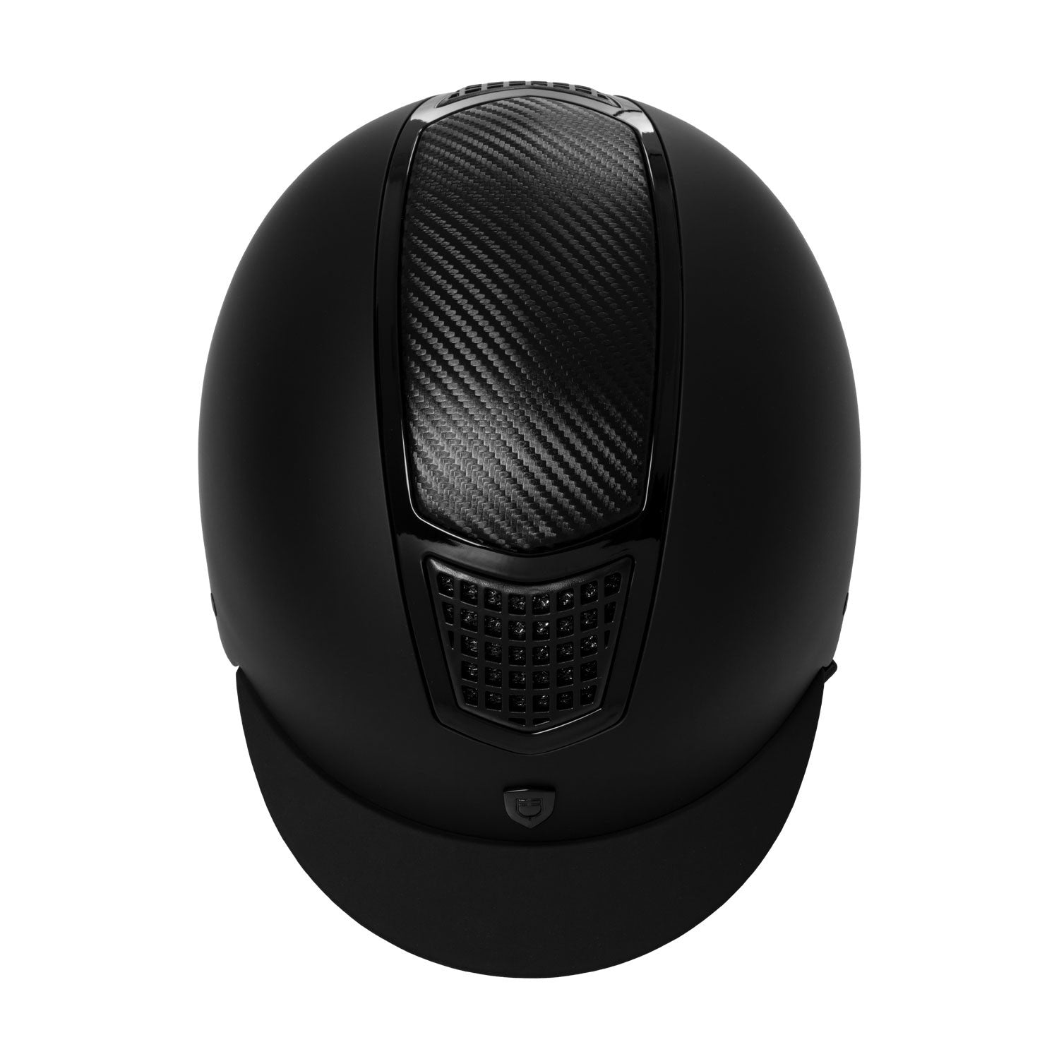 Casco unisex con inserto de carbono y marco brillante con homologación EN 1384-2023 Equestro - Black/Black
