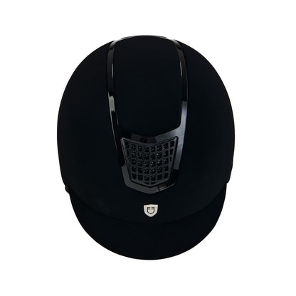 Gorra de terciopelo con ribete de color Equestro - Black/Black