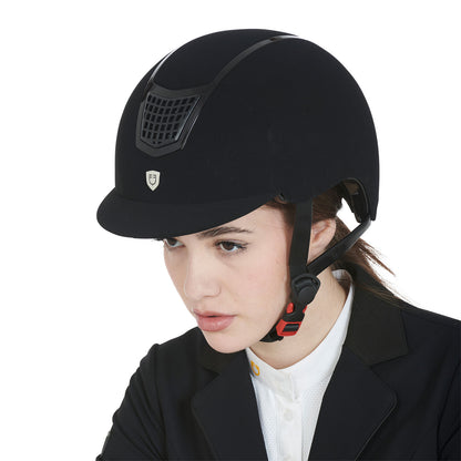 Gorra de terciopelo con ribete de color Equestro - Black/Black