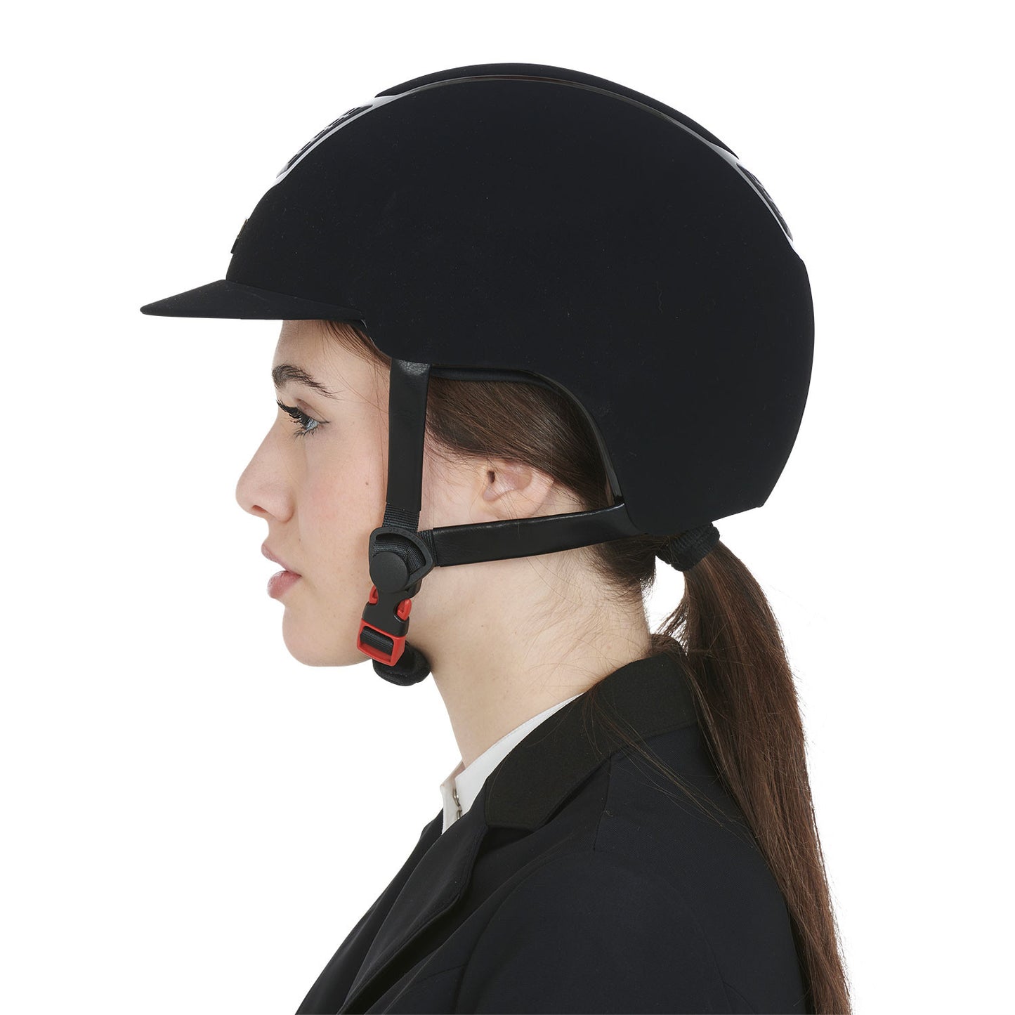 Gorra de terciopelo con ribete de color Equestro - Black/Black