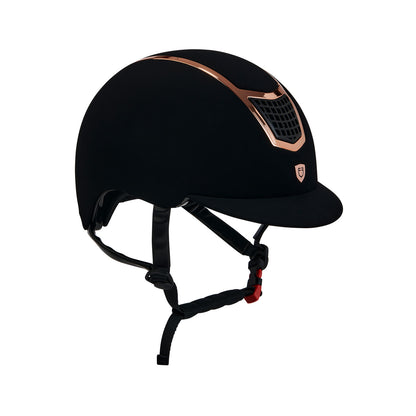 Gorra de terciopelo con ribete de color Equestro - Black/Rose Gold