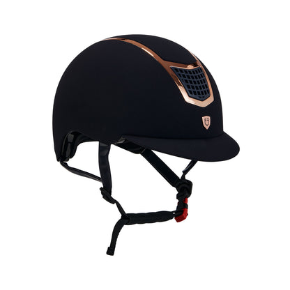 Gorra de terciopelo con ribete de color Equestro - Navy/Rose Gold